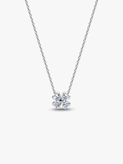 Collar Pandora Trebol Blanco