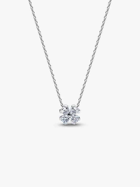Collar Pandora Trebol Blanco