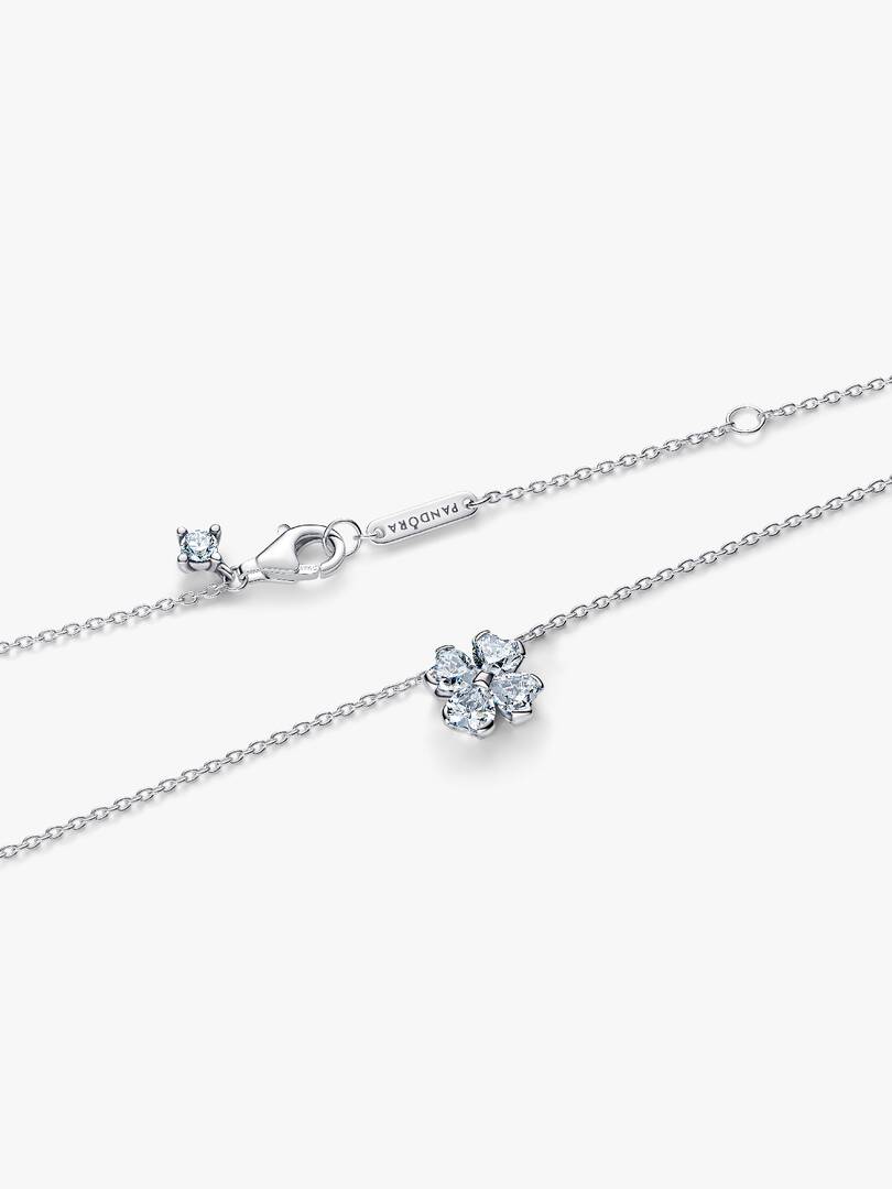 Collar Pandora Trebol Blanco