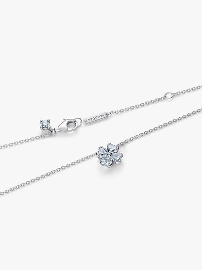 Collar Pandora Trebol Blanco