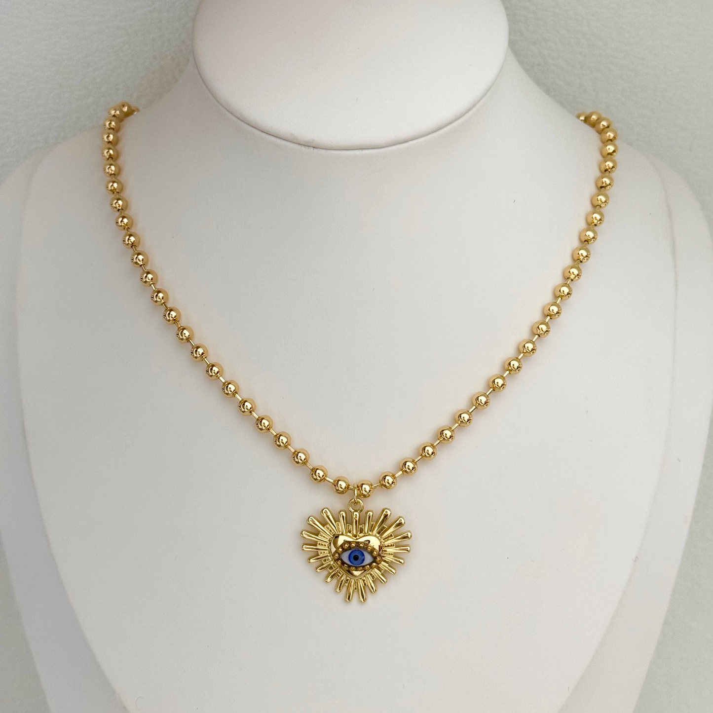 Collar Corazón Ojo Cristal