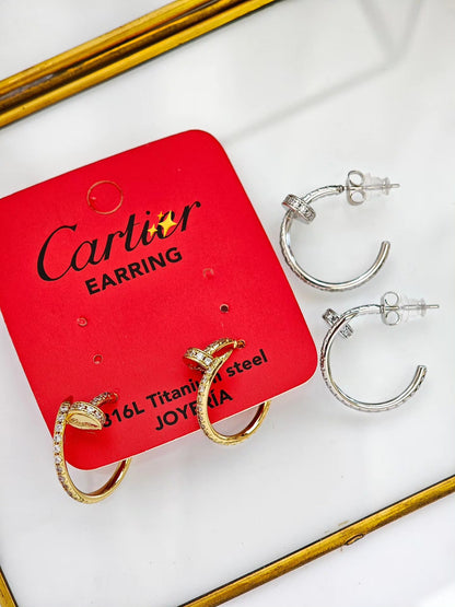 Arracadas Clavo Cartier con Zirconias