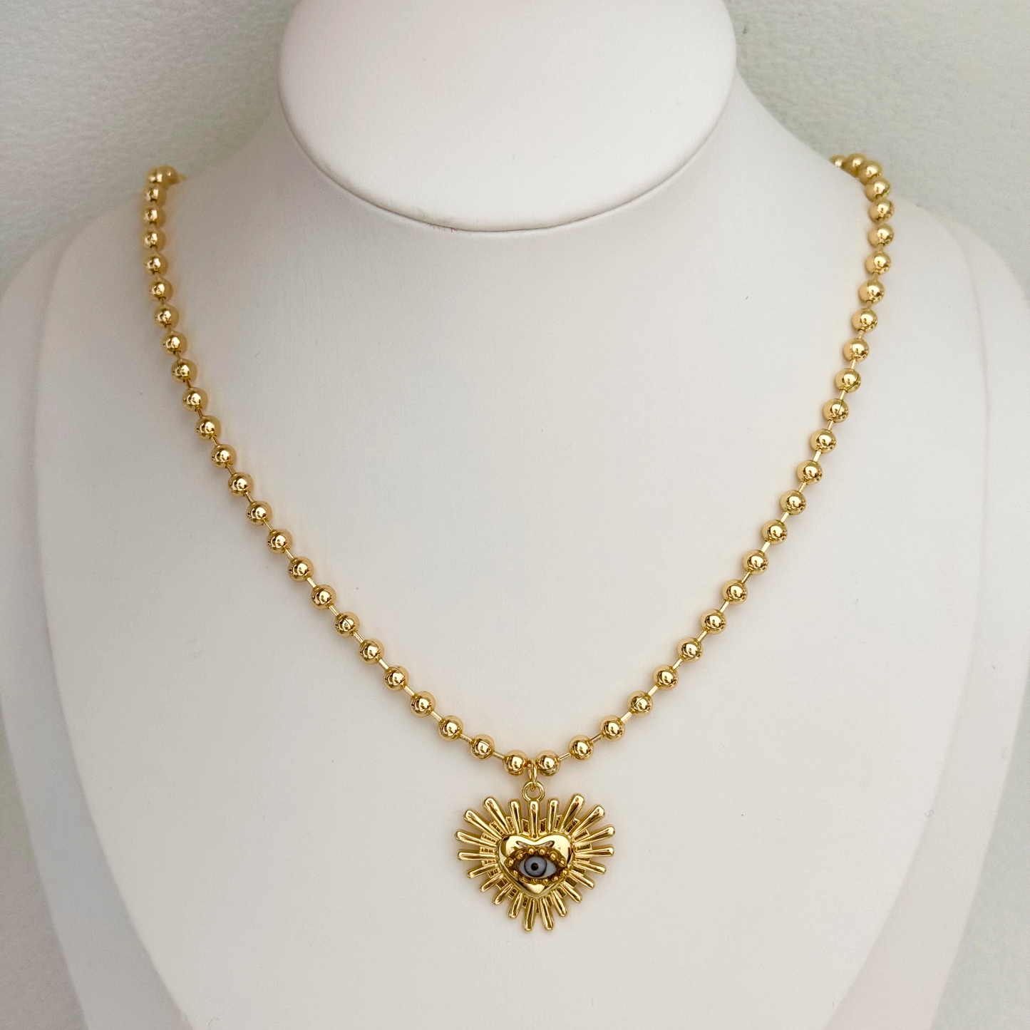 Collar Corazón Ojo Cristal