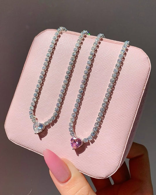 Collar Tipo Tennis con Corazoncito
