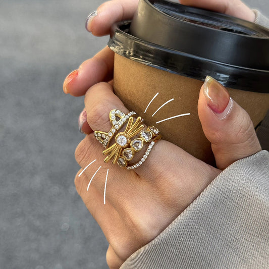 Anillo Doble de Gatito