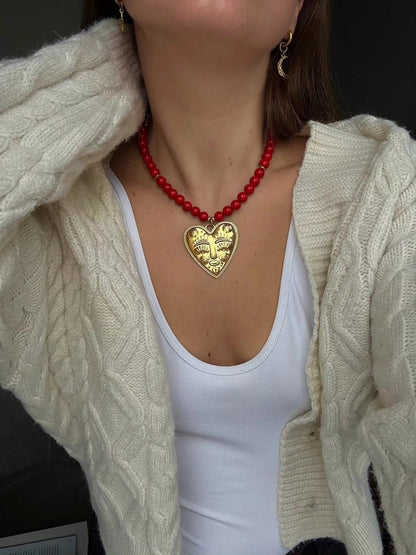 Collar de Corazon con Rostro