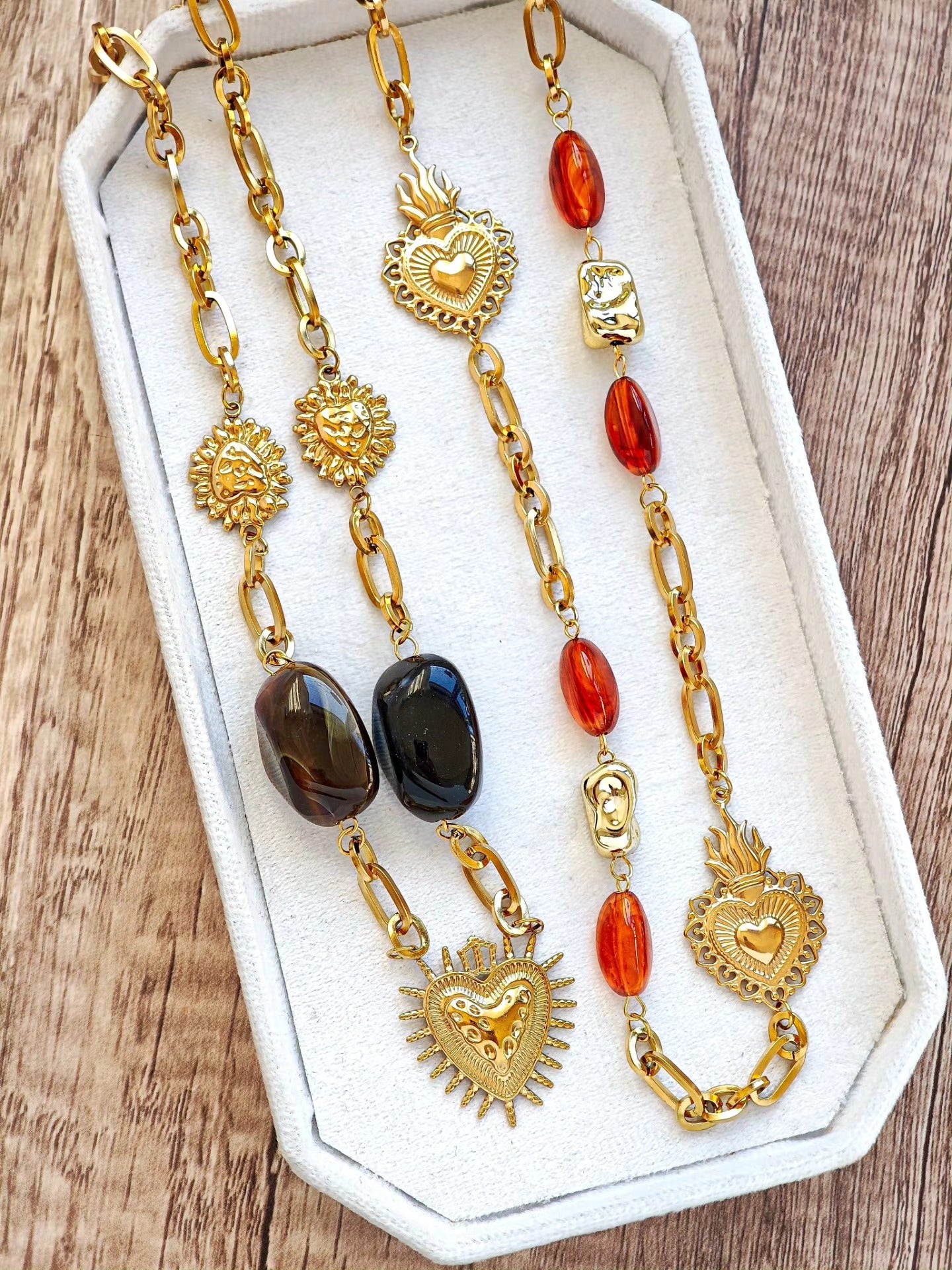 Collares de Corazon con Piedra