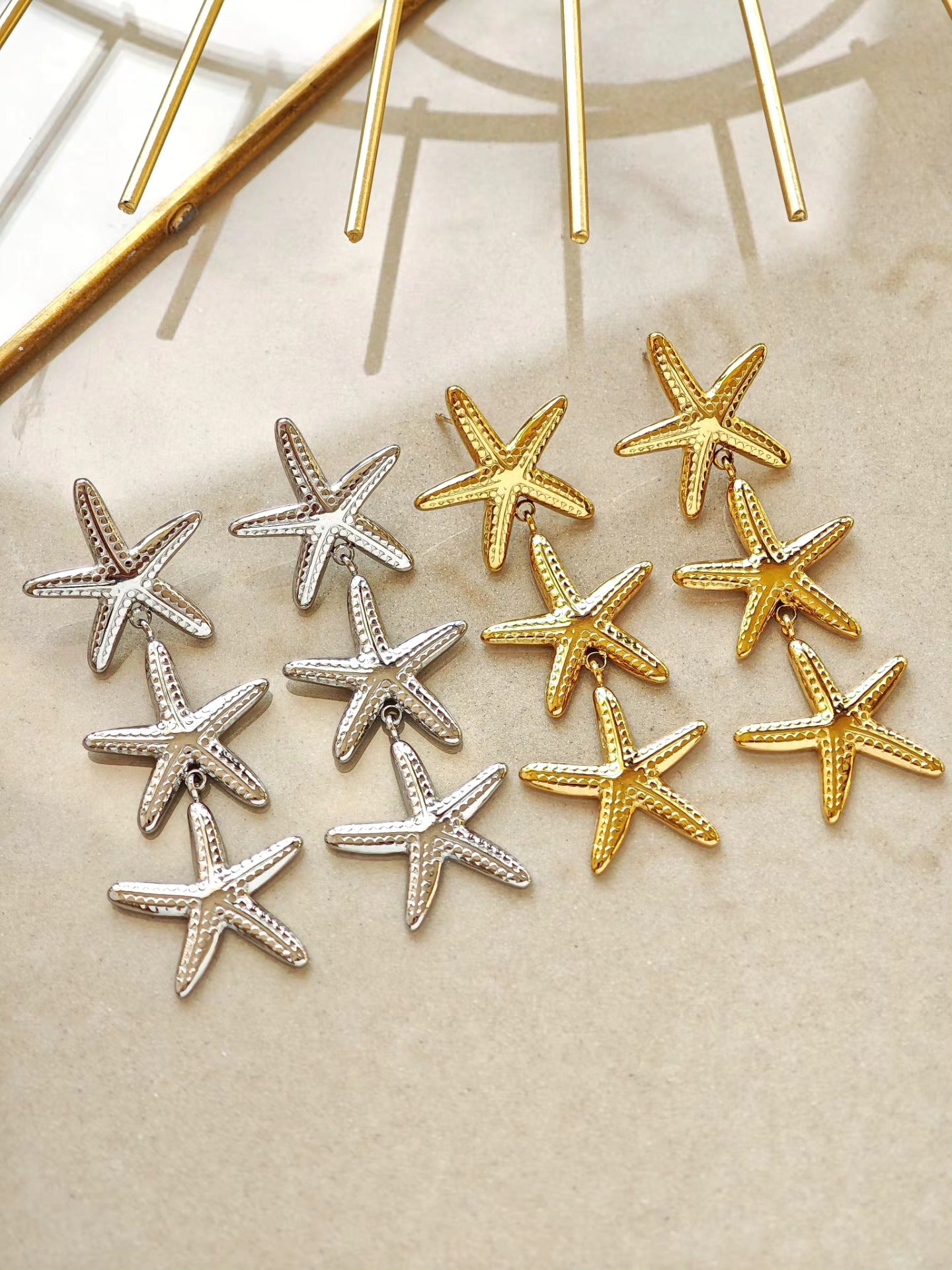 Aretes Colgantes de Estrellas