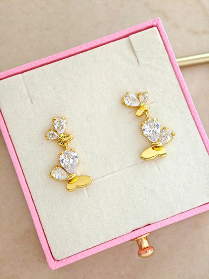 Aretes Mariposa Doble