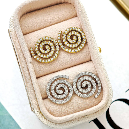 Aretes de Espiral con Zirconias