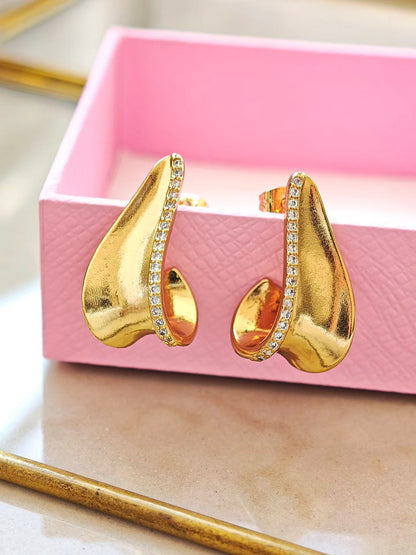 Aretes de Ondita con Zirconias
