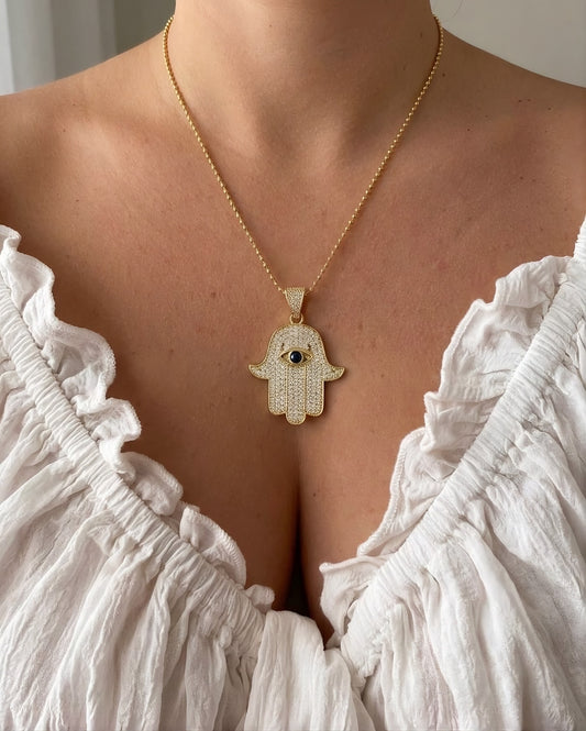 Collar Mano de Fatima con Ojito
