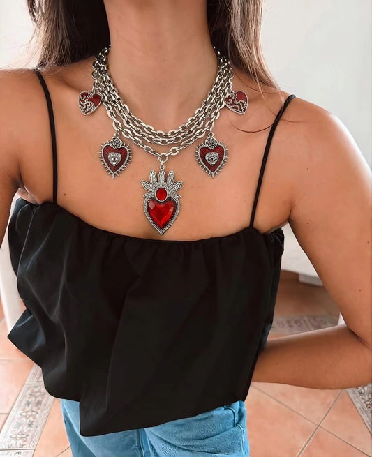 Collar Multi Dijes de Corazones