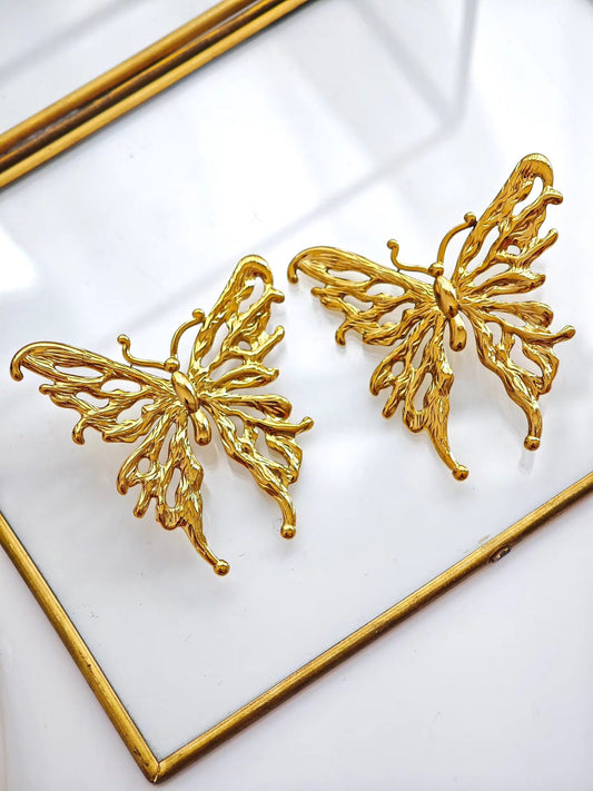 Aretes de Mariposa Chunky