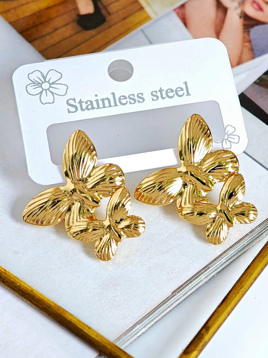 Aretes Doble Mariposa