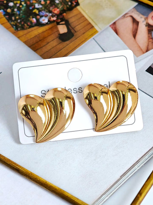 Aretes Corazon Biselado