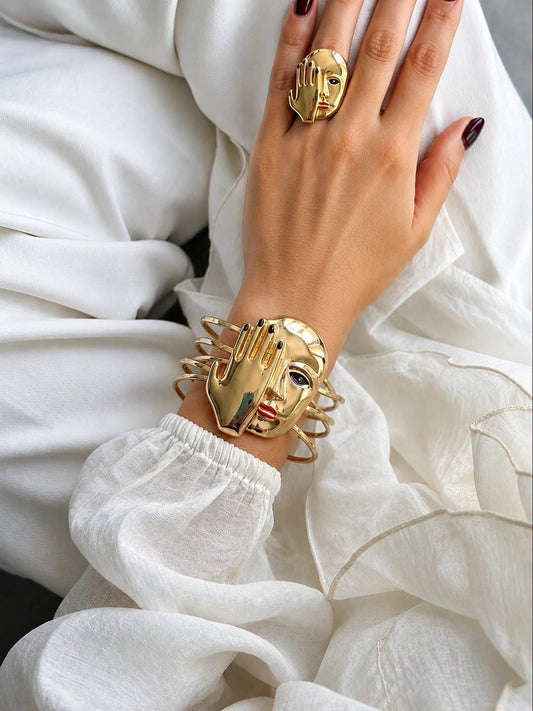 Anillo Rostro y Mano