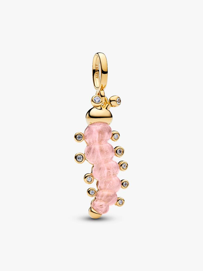 Charm Pandora de Oruga Rosa