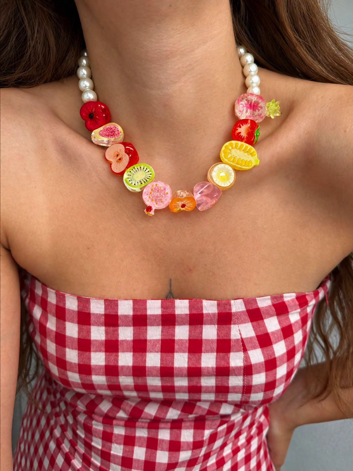 Collar de Frutas y Perlas