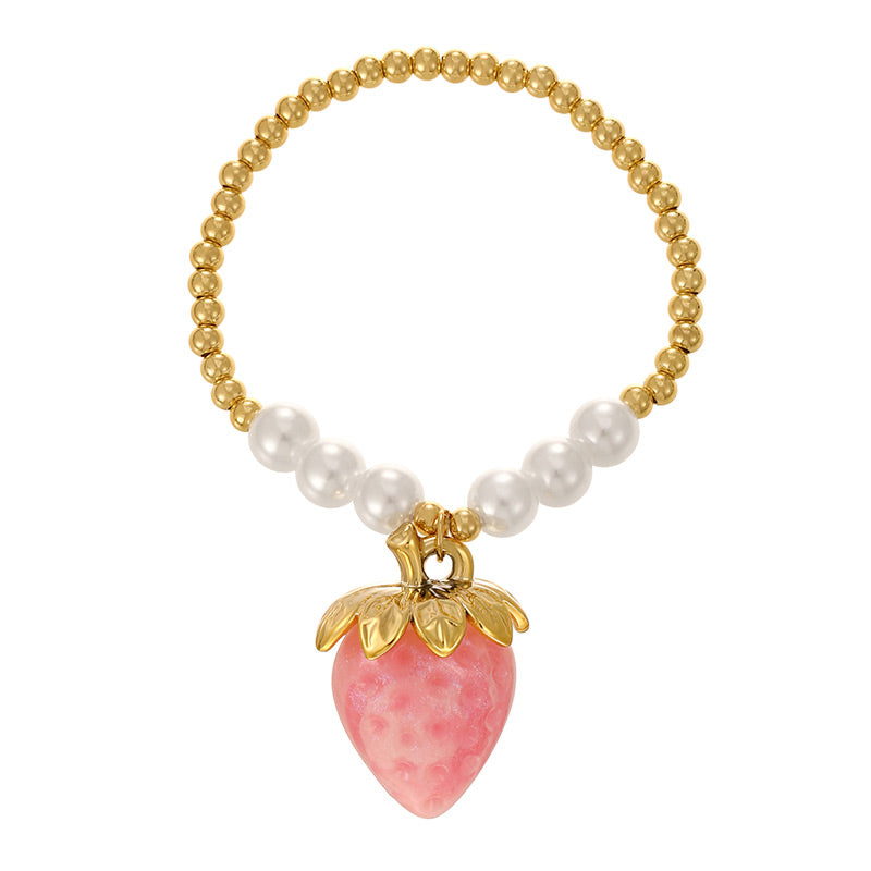 Pulseras de Fresa con Perlas