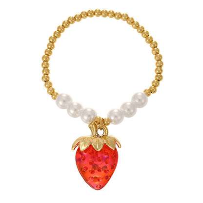 Pulseras de Fresa con Perlas