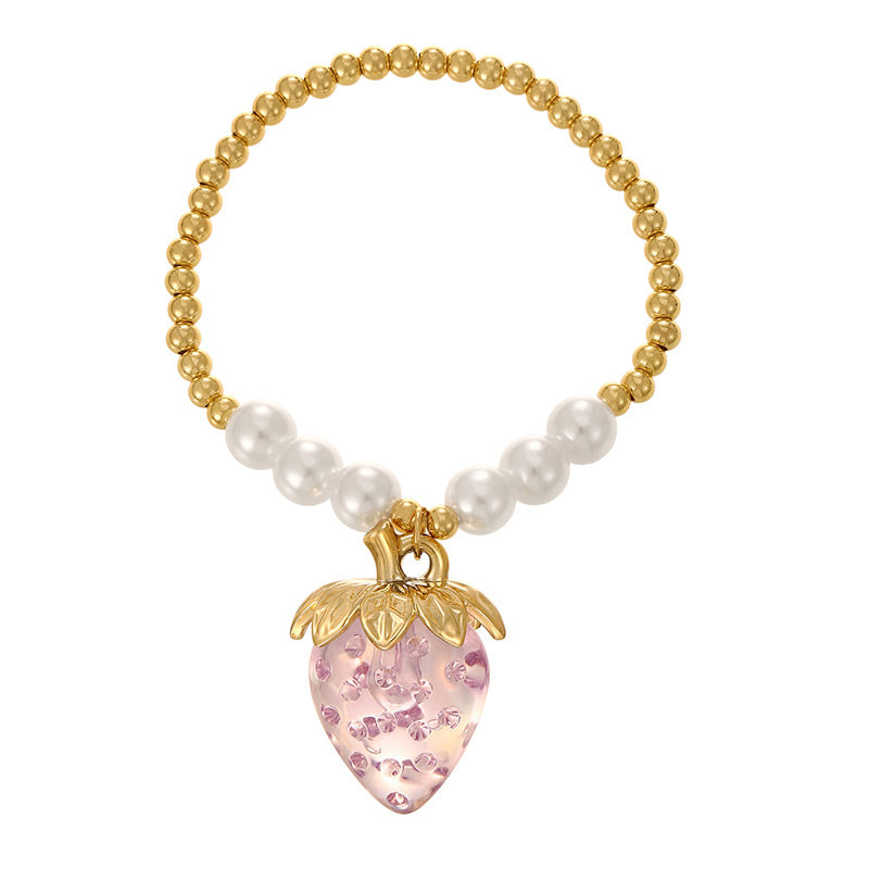 Pulseras de Fresa con Perlas