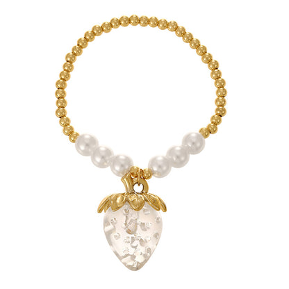 Pulseras de Fresa con Perlas
