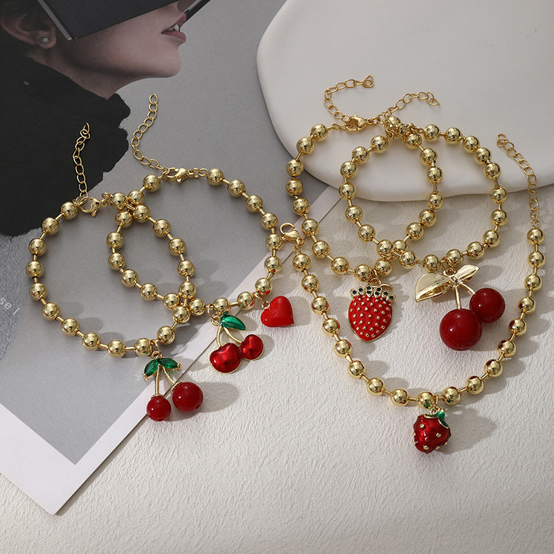 Pulsera de Bolitas con Fresa