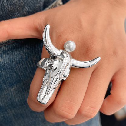 Anillo Toro con Perlita