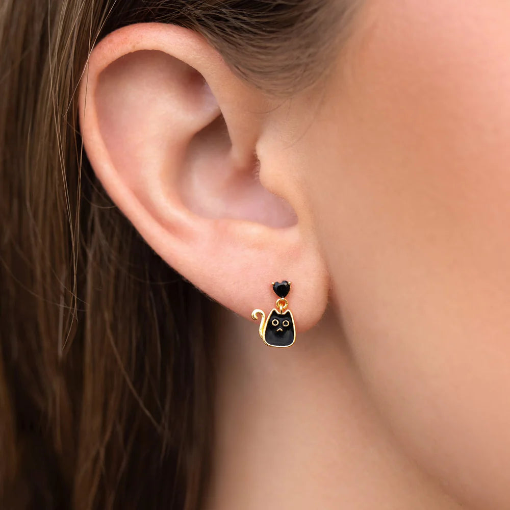 Aretes Gatito Negro