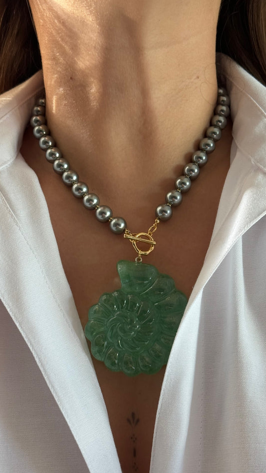 Collar Caracol Aqua Chunky