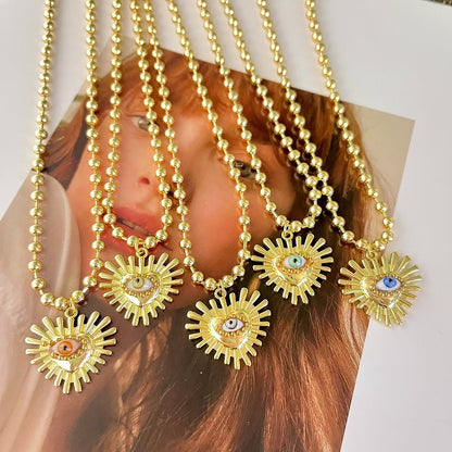 Collar Corazón Ojo Cristal