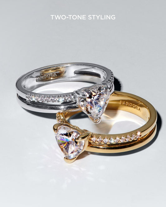 Anillo Dorado Pandora Corazon