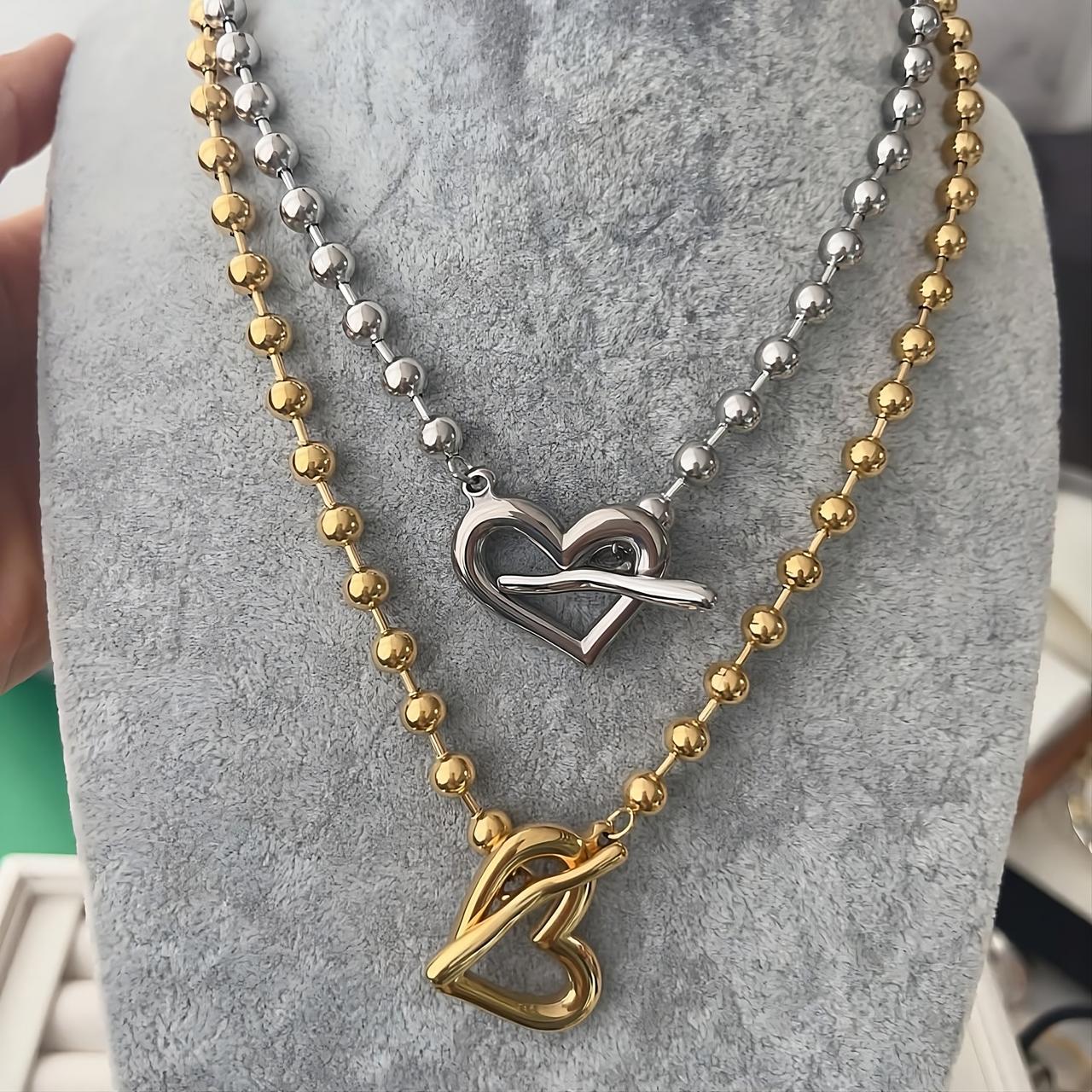Collar Bolitas con Corazon