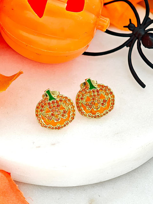 Aretes Halloween de Calabaza Sonrriente