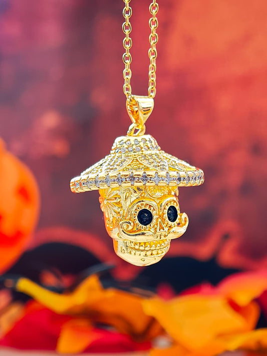Collar Dia de Muertos Cabeza de Catrin
