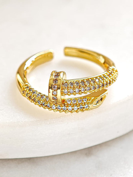 Anillo Clavo Con Zirconias