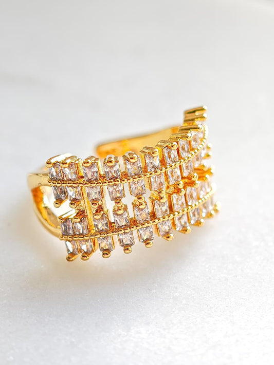 Anillo Doble Linea de Zirconias