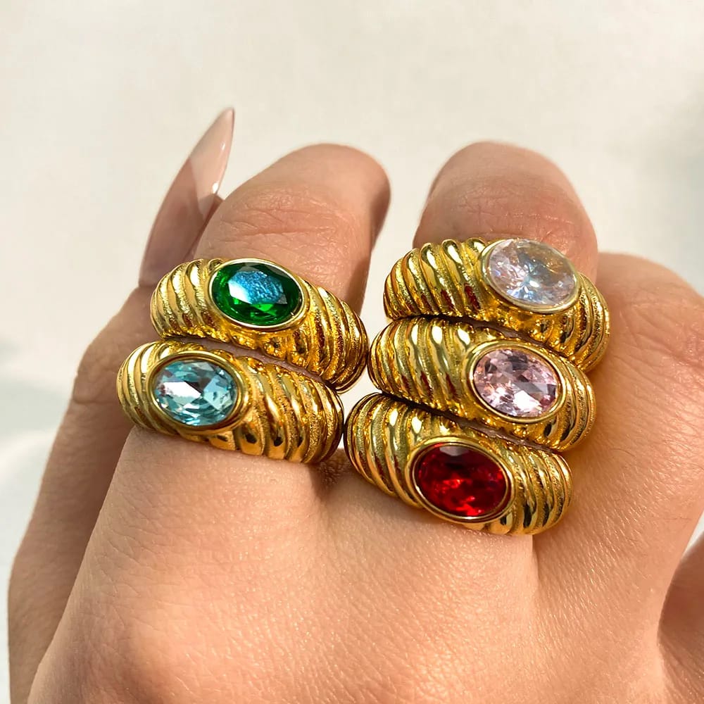 Anillos Chunky Piedra Ovalada