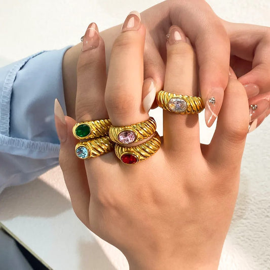 Anillos Chunky Piedra Ovalada