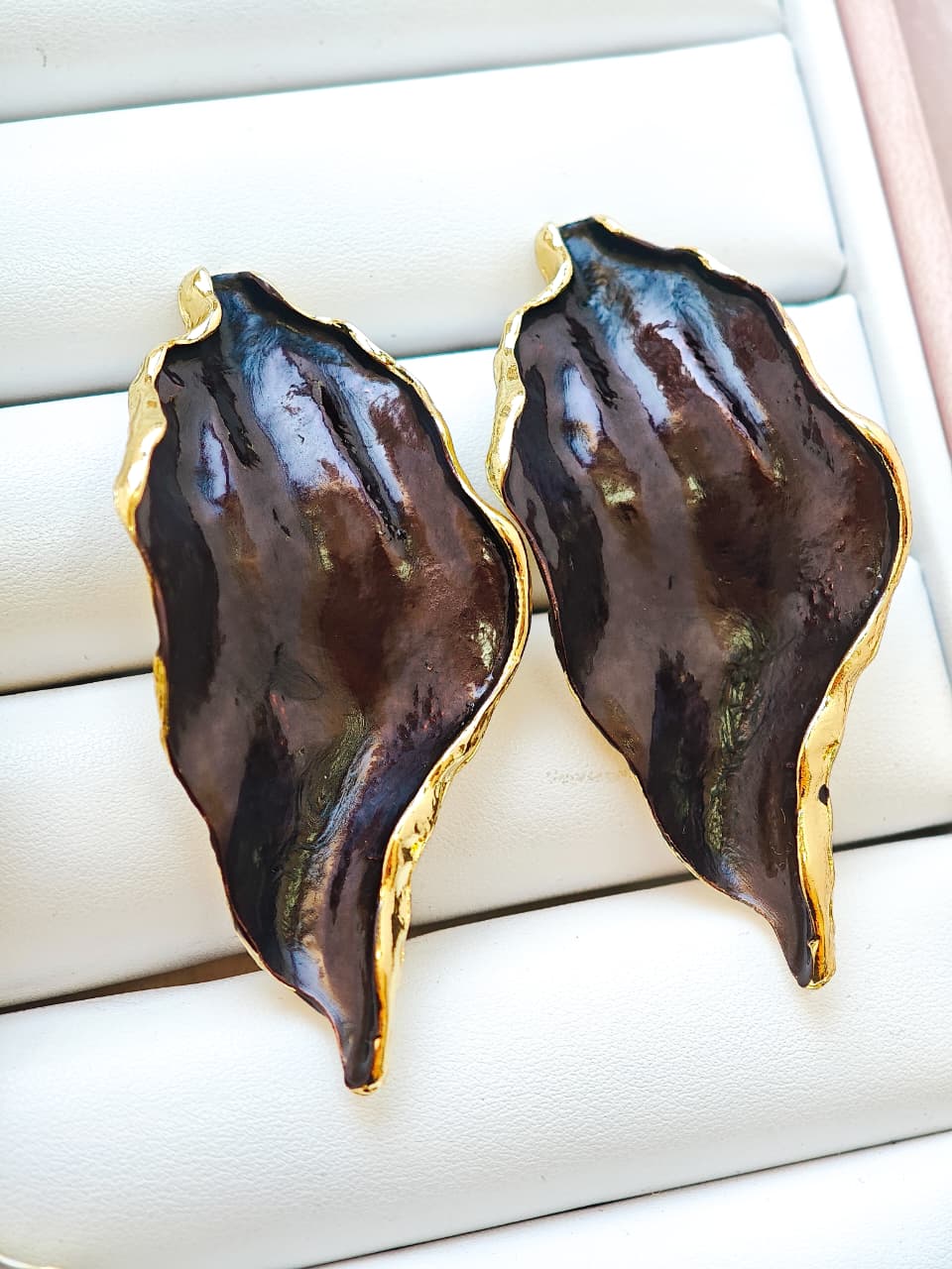 Aretes de Hoja Chunky