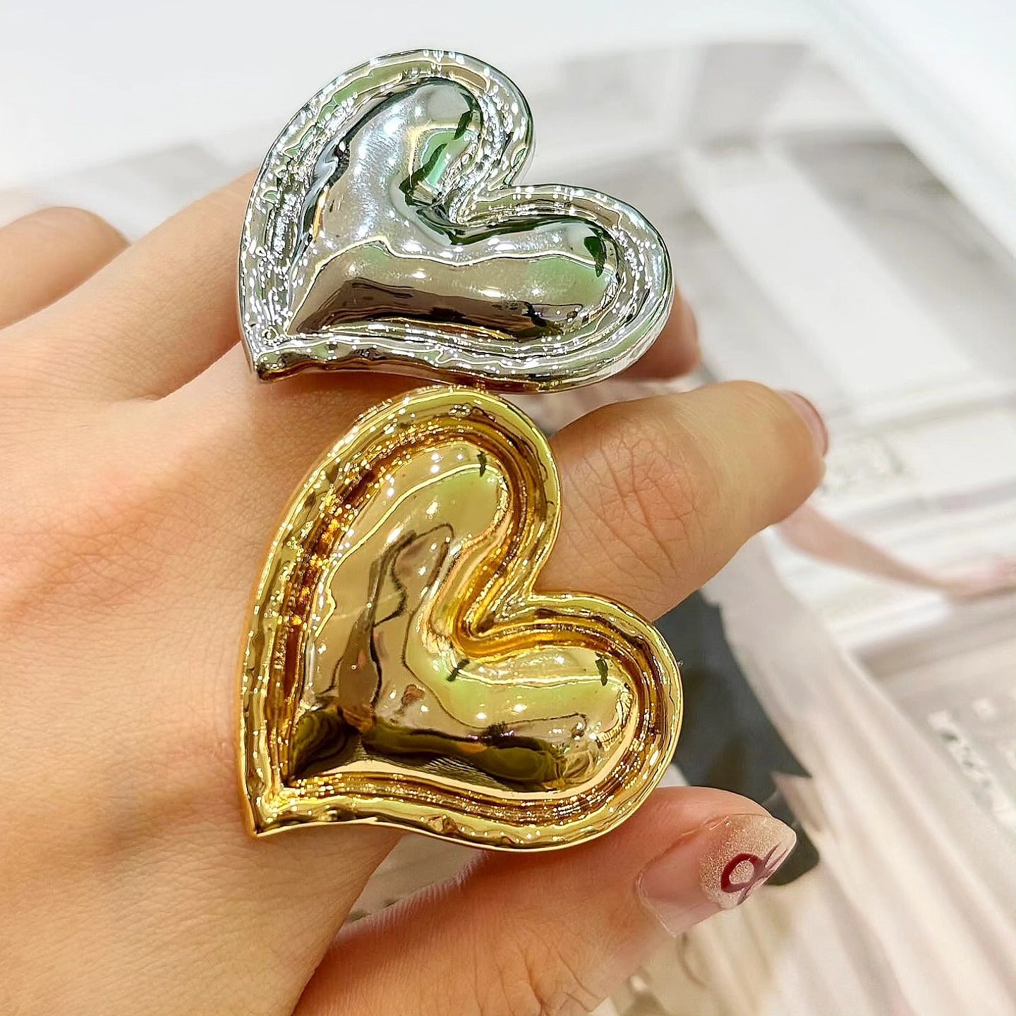 Anillo Corazón Chunky