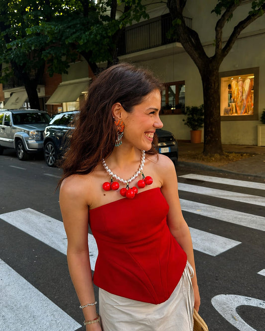 Collar Chunky de Cerezas