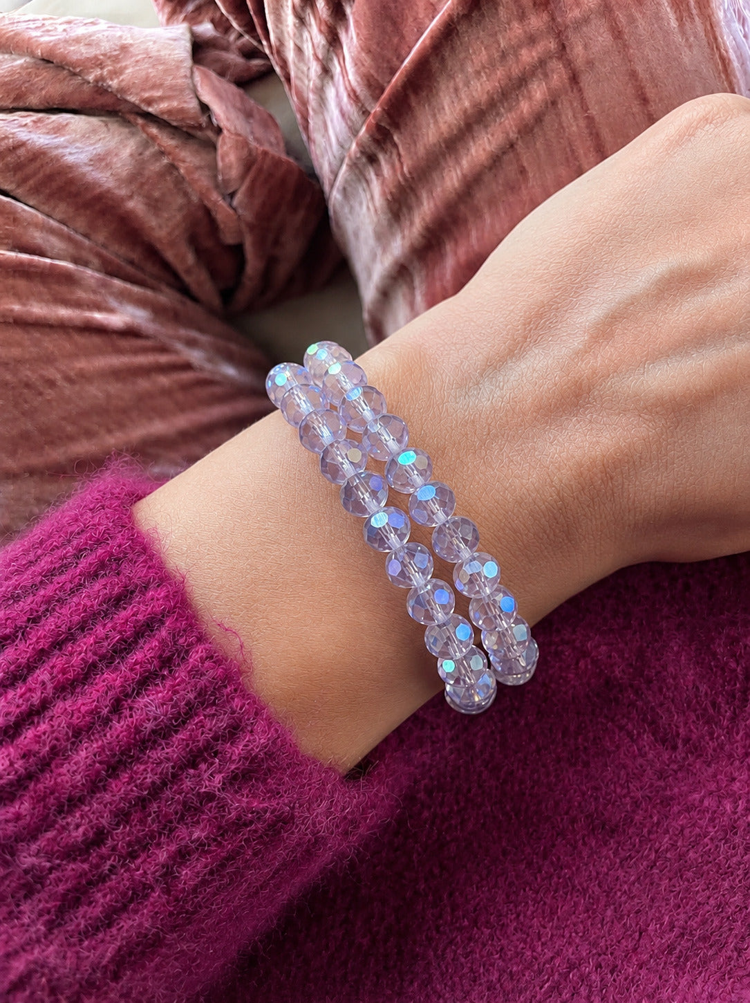 Pulsera de Cristales Lila