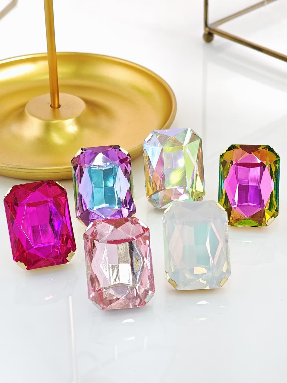 Anillo de Piedra Cuadrada Chunky