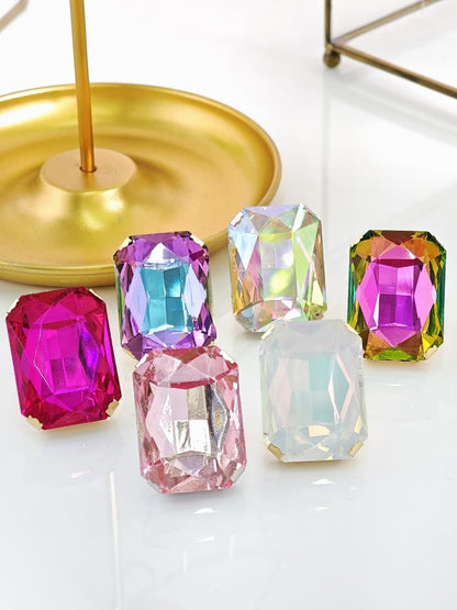 Anillo de Piedra Cuadrada Chunky
