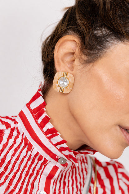 Aretes de Cuadro con Piedra
