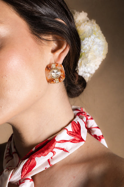 Aretes de Cuadro con Piedra