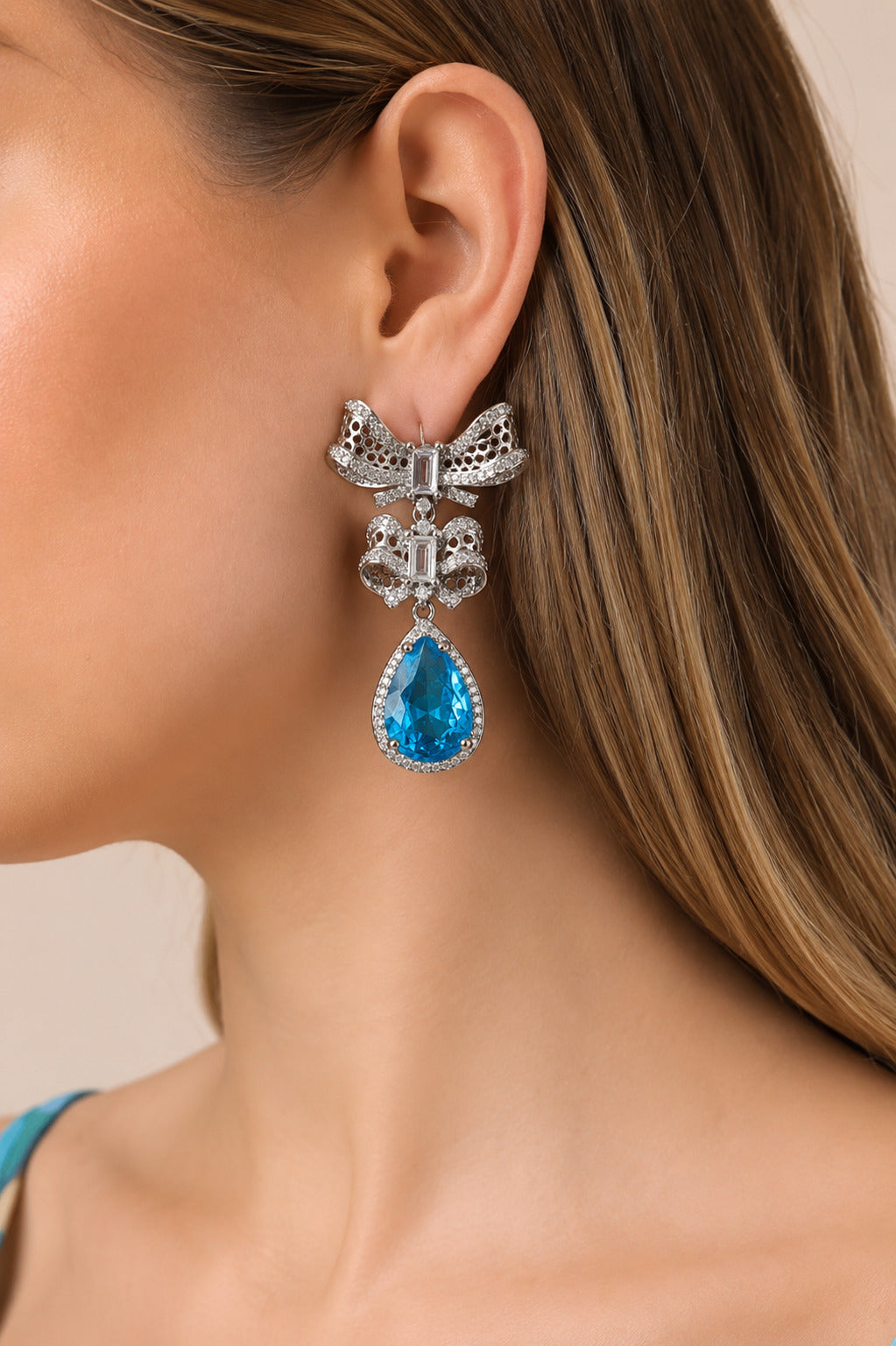 Aretes Gota Azul