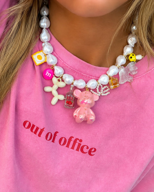 Collar Chunky de Osito Rosa